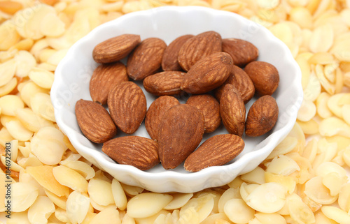Almonds isolated on white background