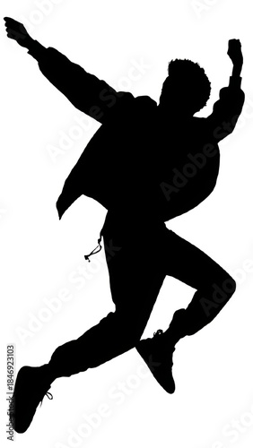 silhouette of a man jumping