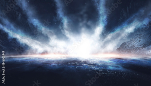 Fantasy cold landscape with...