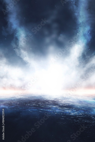 Fantasy cold landscape with...