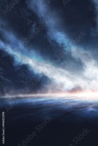 Fantasy cold landscape with...
