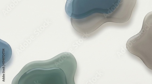 Abstract Organic Shapes Background with Soft Shadows and Fluid Blob Elements