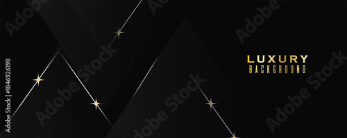 Abstract modern design black background with luxury golden elements vector illustration. Modern trendy design