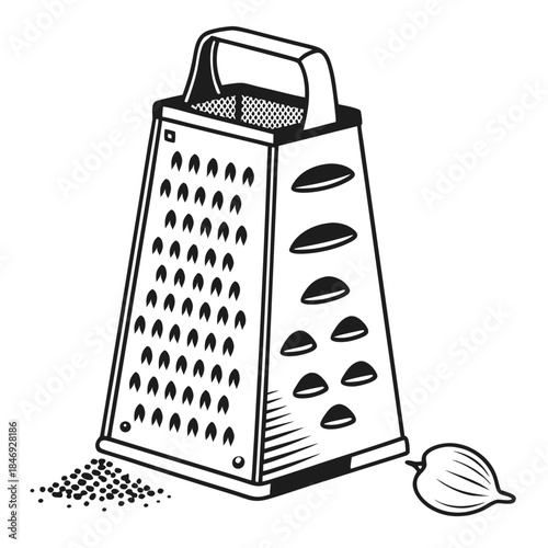 grater on a white background