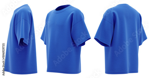 Kids Oversized Round Neck T-Shirt Mockup – Loose Fit Short Sleeve Casual Top, Front and Back View, High-Quality Product Mockup Ready