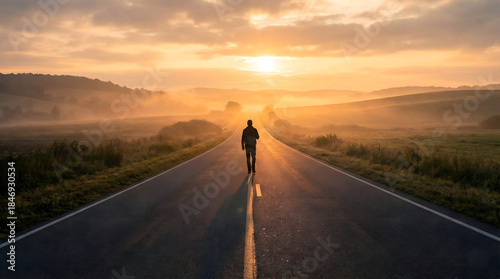 road in the morning