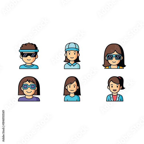 Diverse group of happy people wearing virtual reality goggles