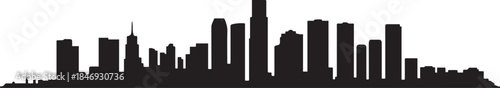 Detailed Miami skyline vector illustration. design Vector black silhouette