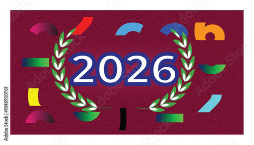 happy new year celebration as well variation colors design