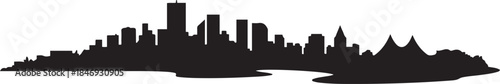 Edmonton Skyline Silhouette — Alberta Capital Vector Illustration. design Vector black silhouette