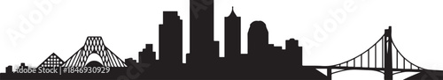 Edmonton Skyline Silhouette — Alberta Capital Vector Illustration. design Vector black silhouette