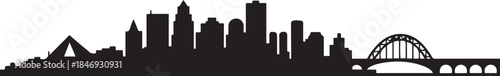 Edmonton Skyline Silhouette — Alberta Capital Vector Illustration. design Vector black silhouette