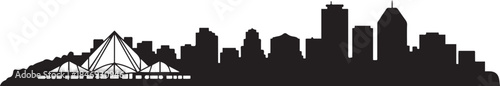Edmonton Skyline Silhouette — Alberta Capital Vector Illustration. design Vector black silhouette