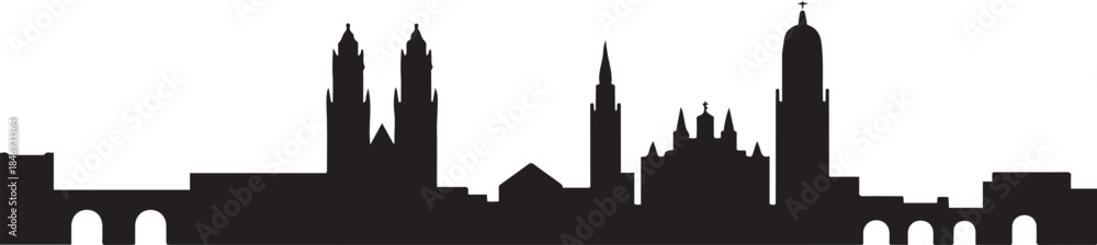 Obraz premium Maastricht Skyline Silhouette. design Vector black silhouette