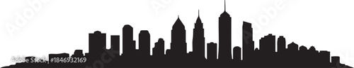 The city skyline. Jersey City. design Vector black silhouette