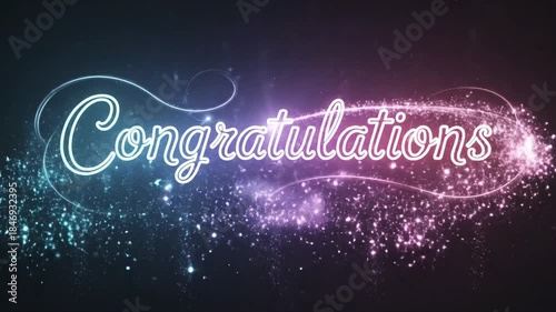 Dynamic Visual Celebration Featuring Glittering Lights and Elegant Typography Conveying