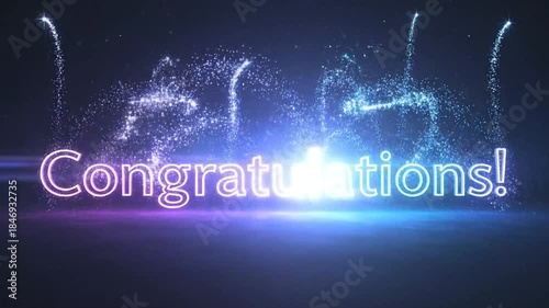 Vivid Fireworks Display Celebrating Congratulations with Dynamic Sparkles and Light Effects