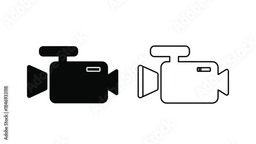 Two camera icons one filled and one outlined displayed side by side