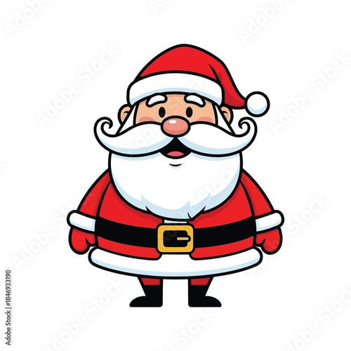 Jolly Santa Claus in traditional red suit smiling cheerfully