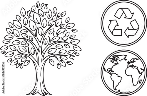 Tree and Recycling Icons