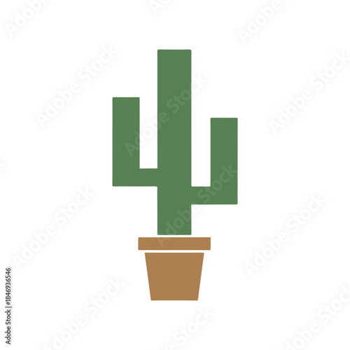 vector cactus in a plant pot