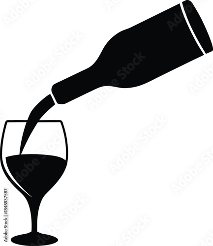 Wine Pouring Silhouette