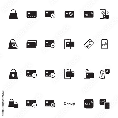 Large Set of Solid UI/UX E-commerce Vector Icons