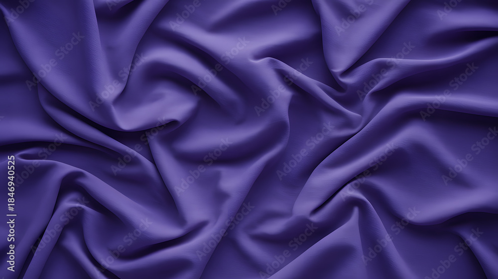 Fototapeta premium Close up photograph of crumpled purple fabric with deep shadows and highlights emphasizing texture folds abstract design and dramatic lighting