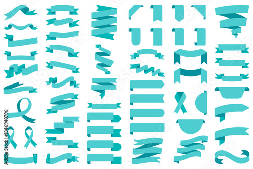 Ribbon banner set. Ribbons collection.