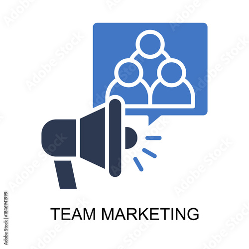 Team Marketing icon solid vector illustration