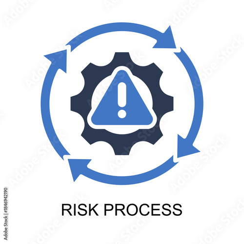 Risk Process icon solid vector illustration