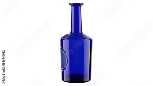 Εκτύπωση καμβά Elegant cobalt blue glass bottle isolated PNG, vintage style container for liqui