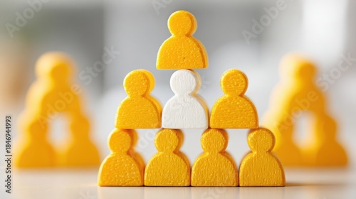 Group of people collaborating to form an ethical workforce structure and organizational chart in business settings