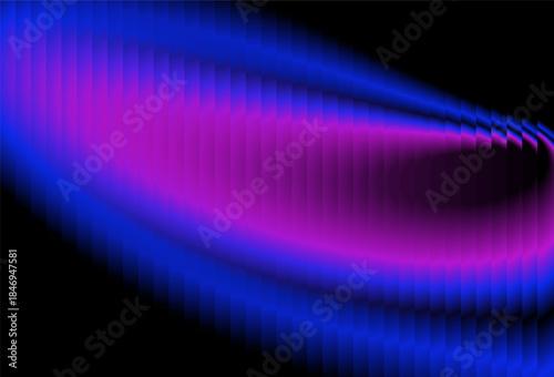 Vibrant fractal glass purple and blue gradient wave design on a with a futuristic feel and abstract pattern