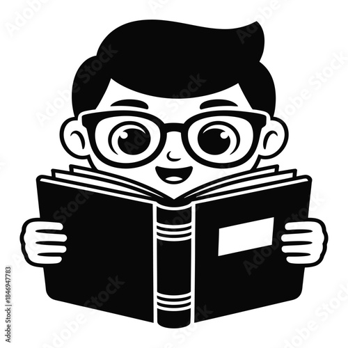 A cheerful cartoon bottle character holds a large toothbrush in a black and white illustration.