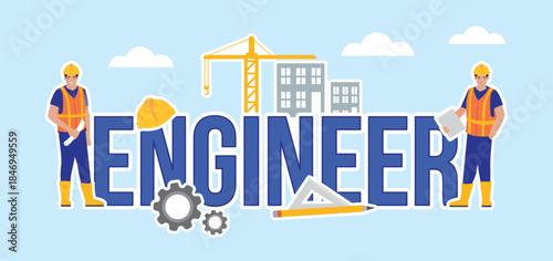 illustration field of engineering creative construction engineer