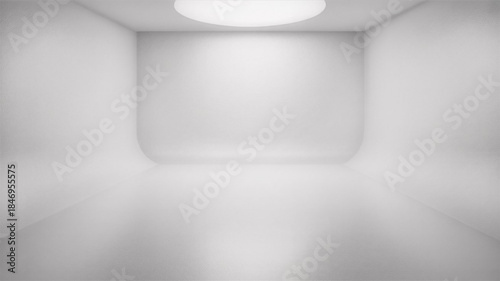Empty white room with spotlights and blank interior design