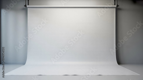 Empty white wall with shelf and spotlights