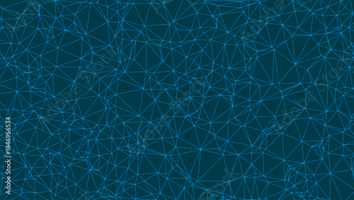 An abstract, digital polygonal space filled with soft turquoise hues.