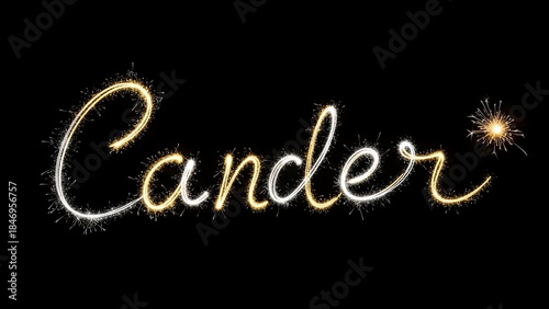 Sparkling Cander text on a black background, festive light effect typography.