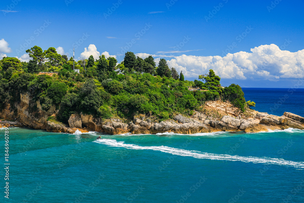 Fototapeta premium Scenic summer landscape of Ulcinj resort in Montenegro, Europe