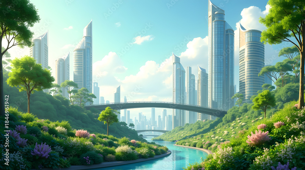 Fototapeta premium Elegant Sustainability Illustration With Eco Friendly Concept Design