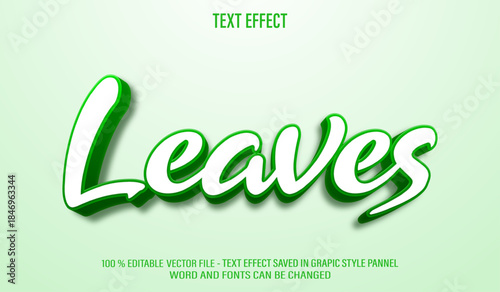 Leaves Green 3d editable text effect style