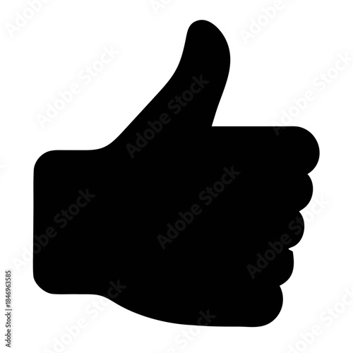 Minimalist Black Silhouette Thumbs Up Icon Silhouette