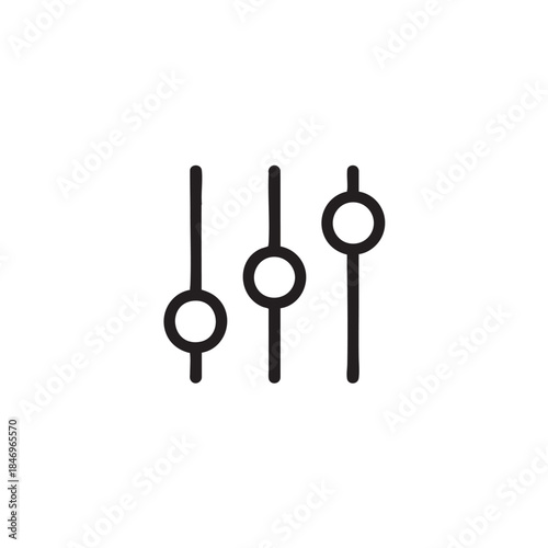 Audio mixer faders icon for sound control and equalizer settings simple outline