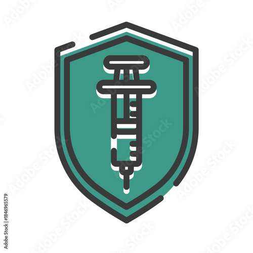 Shield and syringe icon