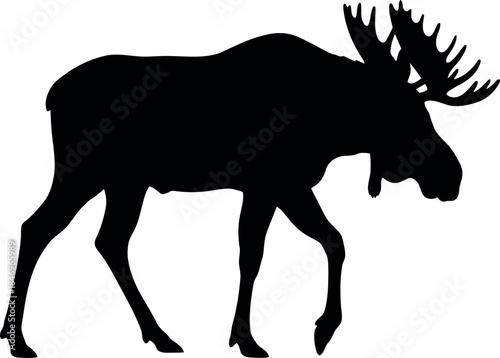 Moose Silhouette Vector Isolated Wildlife Animal Clipart