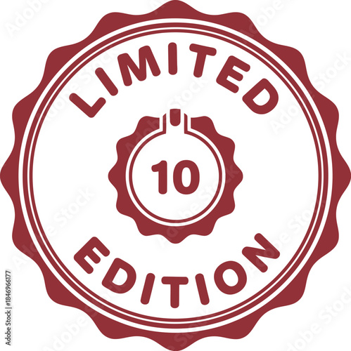 Red Limited Edition Badge Seal Vector for Exclusive Product Promotion