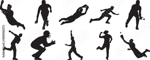 black silhouettes of people playing sports