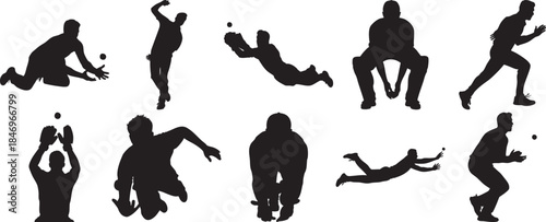 Silhouettes of Athletes Playing Sports